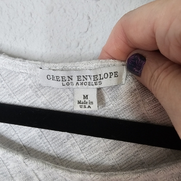 Green‎ Envelope Dolman Short Sleeve Soft Gray Tunic Shirt Size M Medium - Picture 7 of 8